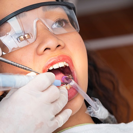 a patient receiving scaling and root planing