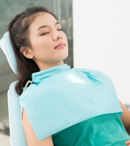 Female patient benefiting from sedation dentistry